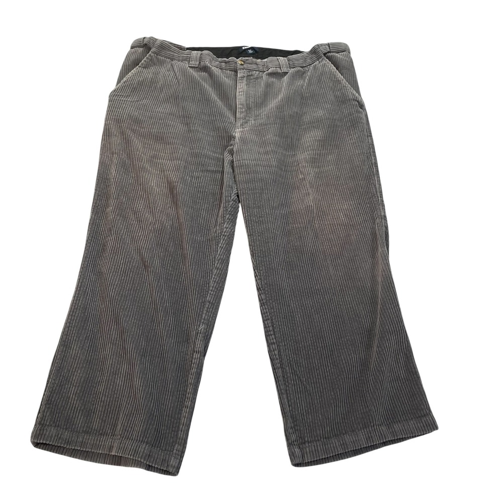 KingSize Mens Gray Corduroy Pants Fit 46x25 (46x38 Tag) Hidden Flex Waist Soft